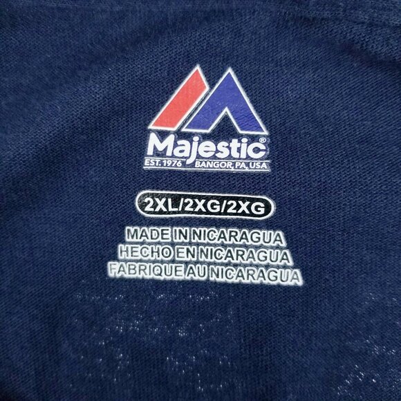 Majestic Boston Red Sox T Shirt Bradley 25 Mens Size 2XL Blue MLB Baseball - Picture 10 of 10